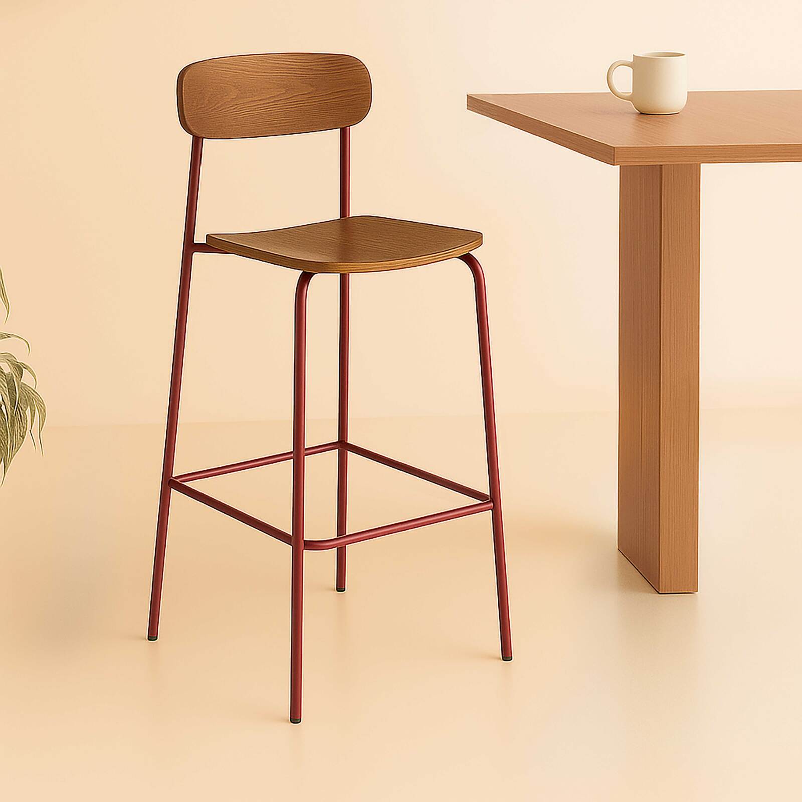 Set di 2 seggioloni in metallo e legno