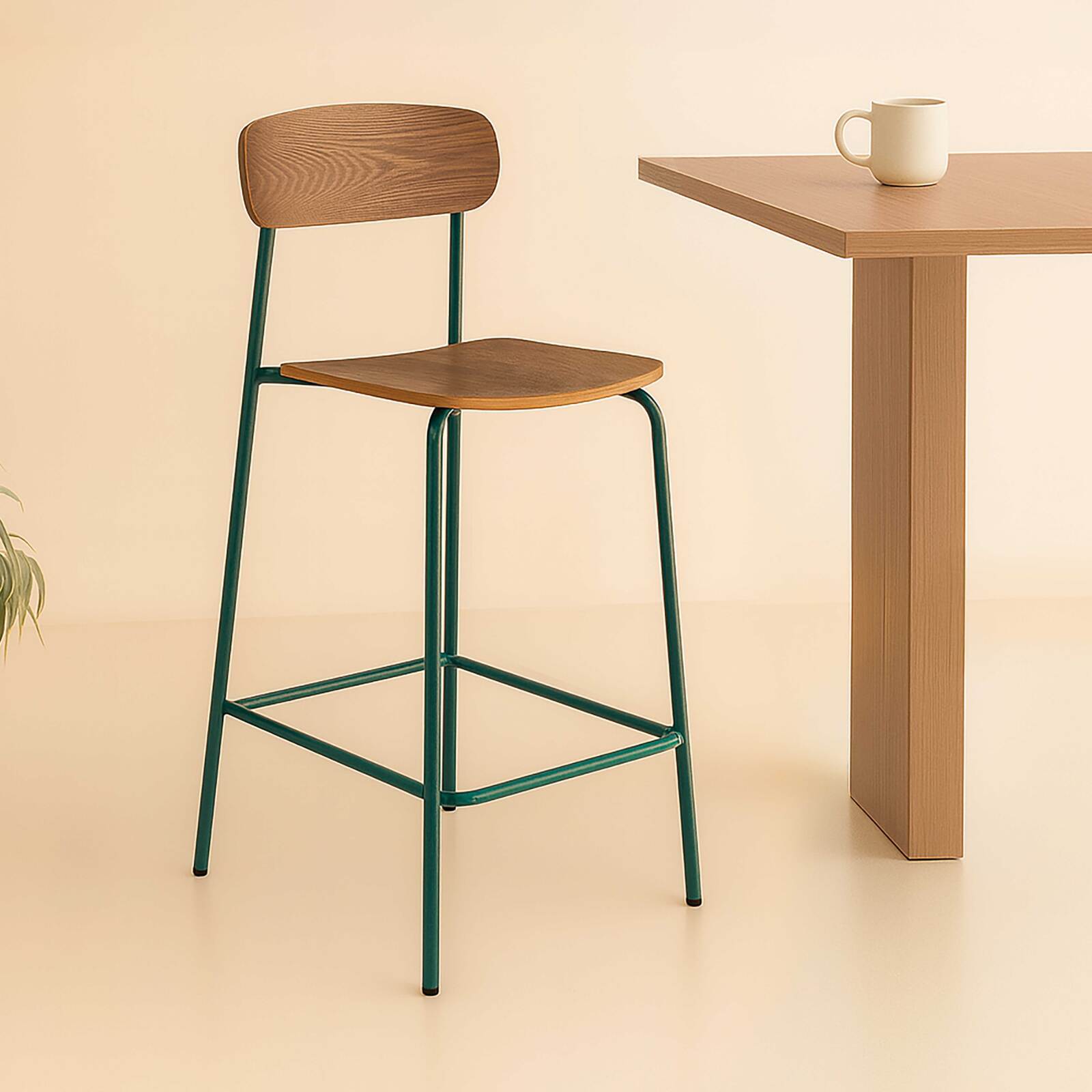 Set di 2 seggioloni in metallo e legno