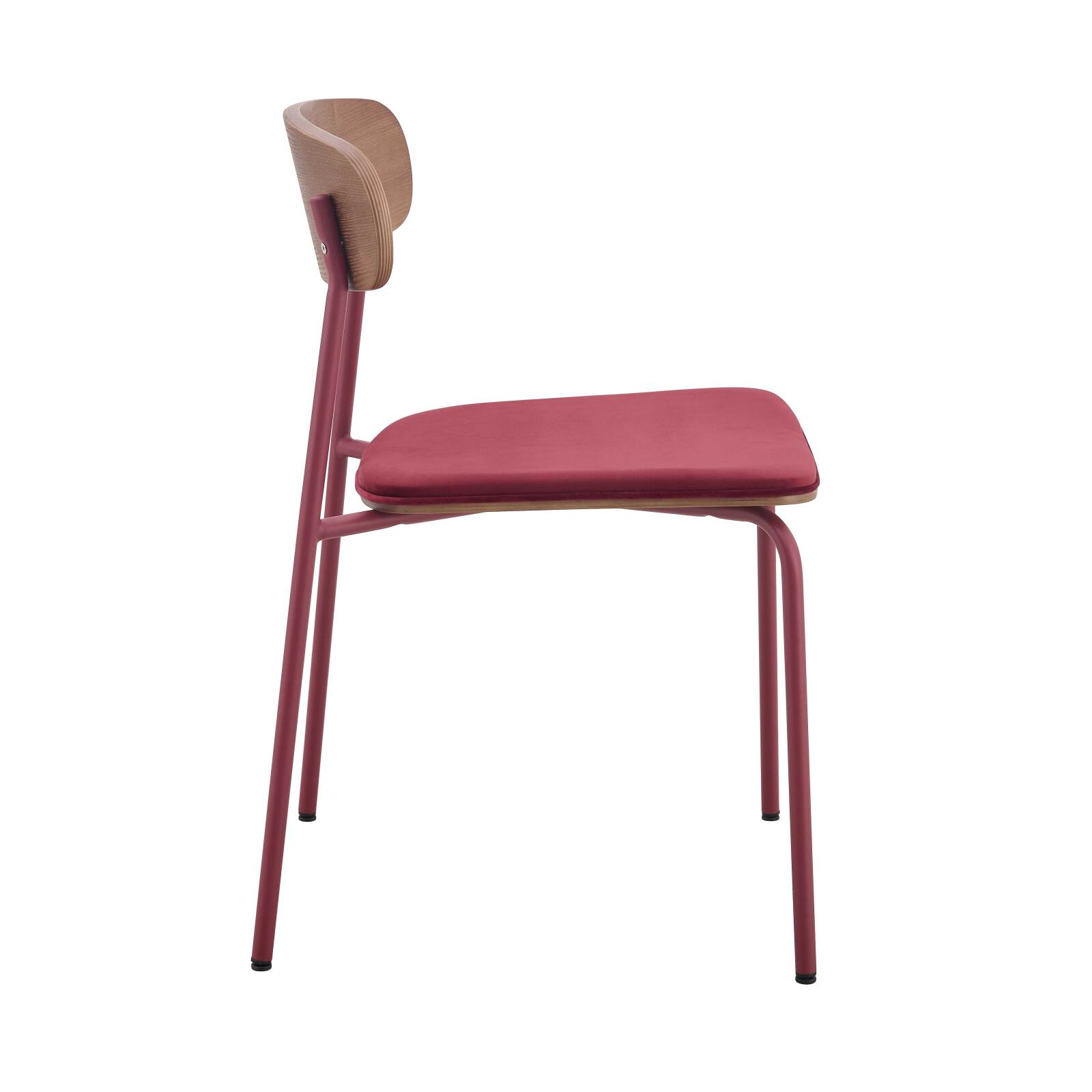 Set di 2 sedie in metallo, legno e tessuto