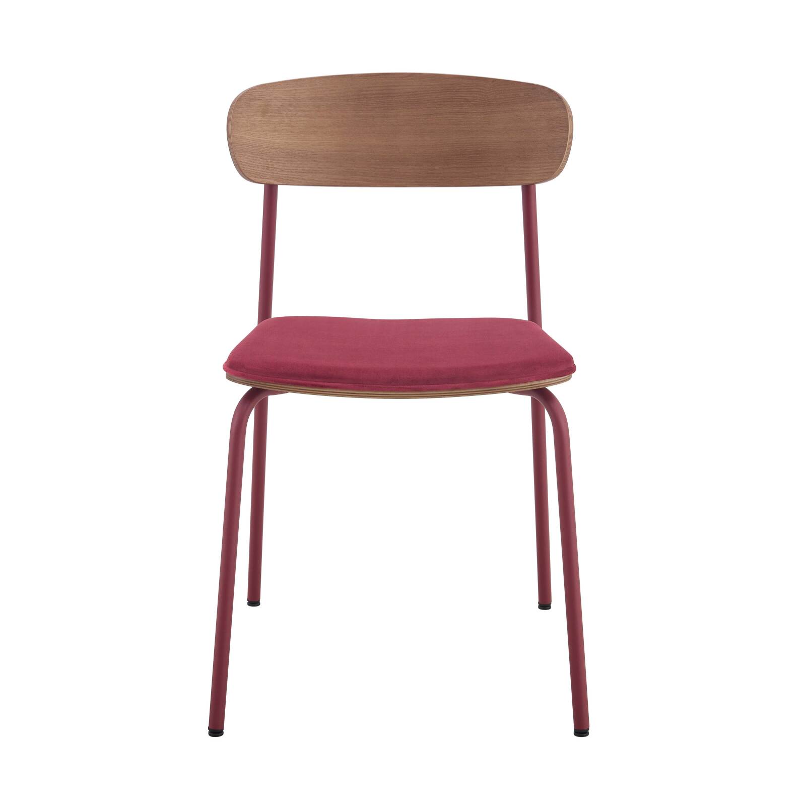 Set di 2 sedie in metallo, legno e tessuto