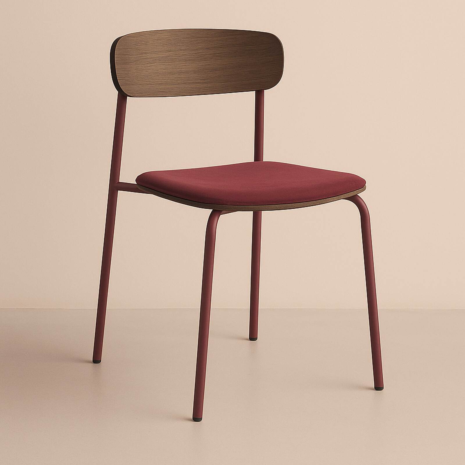 Set di 2 sedie in metallo, legno e tessuto Set di 2 sedie in metallo, legno e tessuto