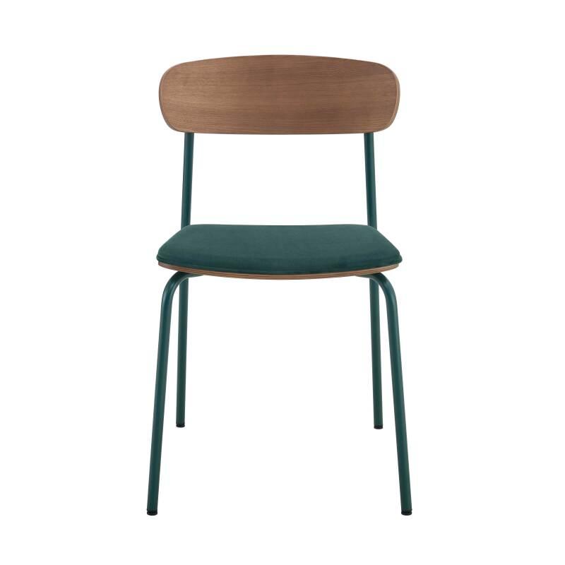 Set di 2 sedie in metallo, legno e tessuto (3/6)