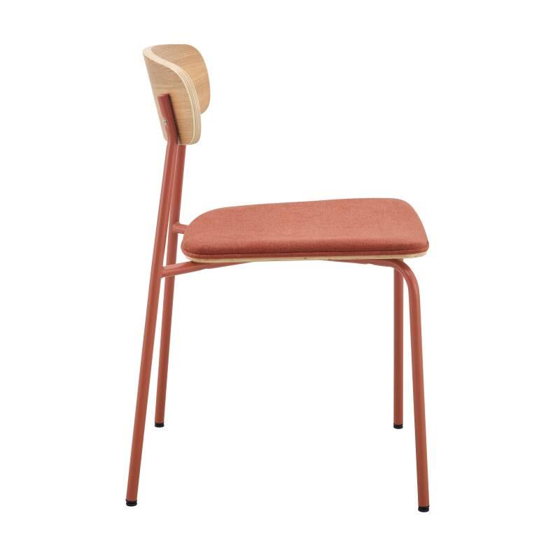 Set di 2 sedie in metallo, legno e tessuto (3/6)