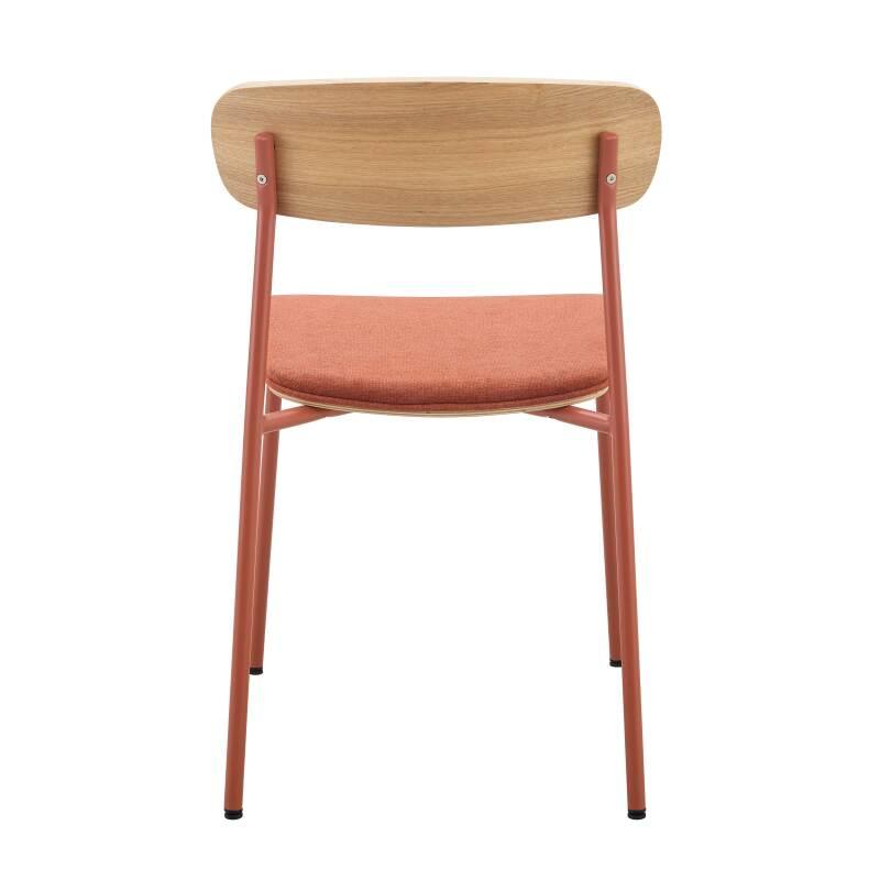 Set di 2 sedie in metallo, legno e tessuto (4/6)