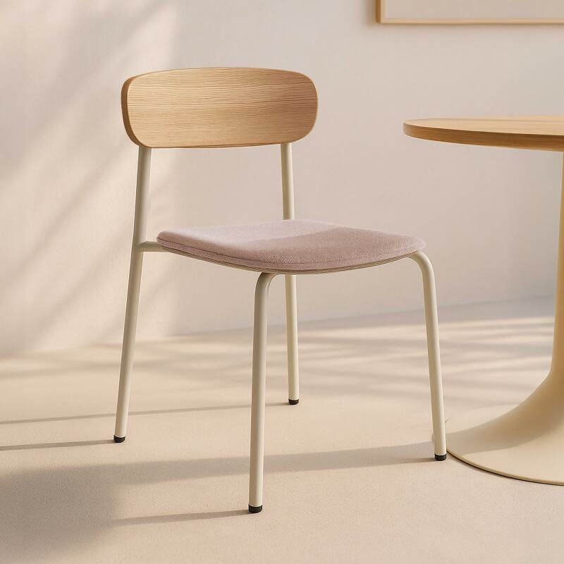 Set di 2 sedie in metallo, legno e tessuto