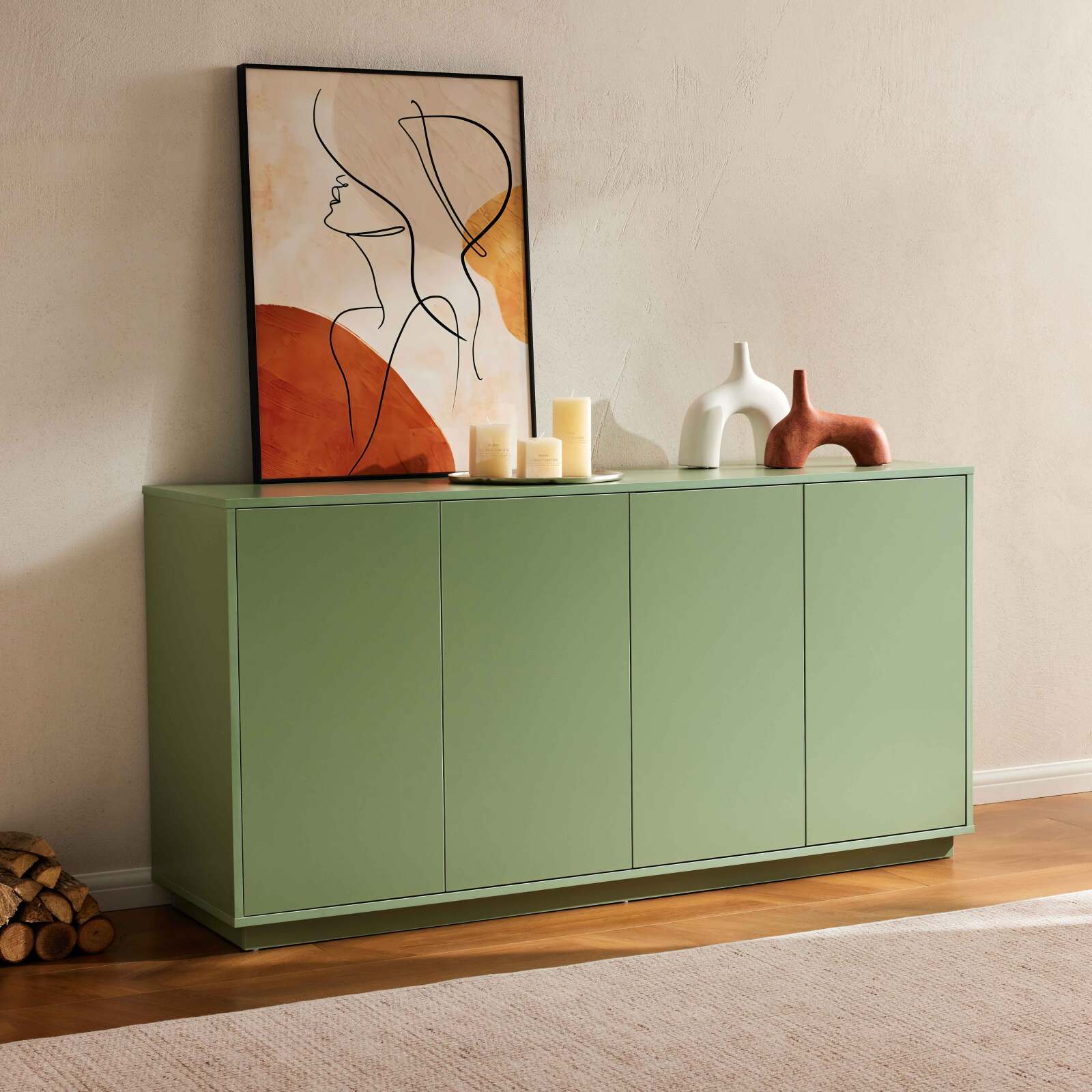 Buffet semplice con 4 ante, 160 cm