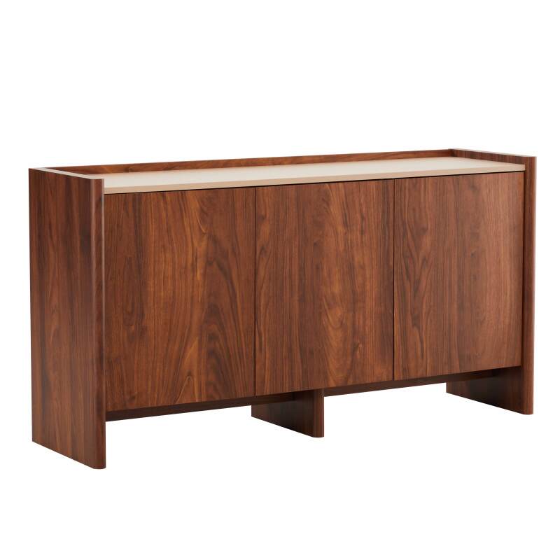 Buffet effetto legno con 3 ante, 140 cm