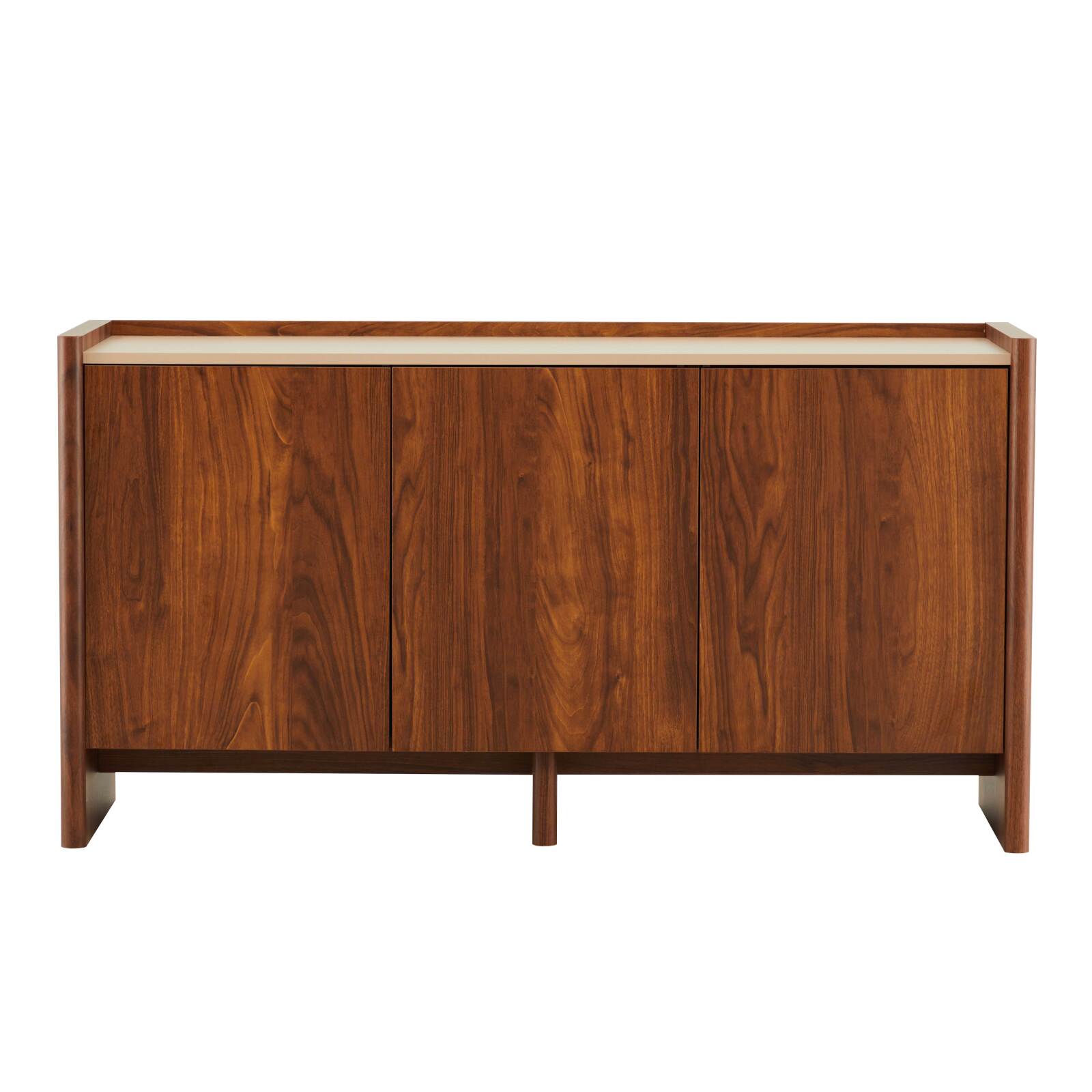 Buffet effetto legno con 3 ante, 140 cm