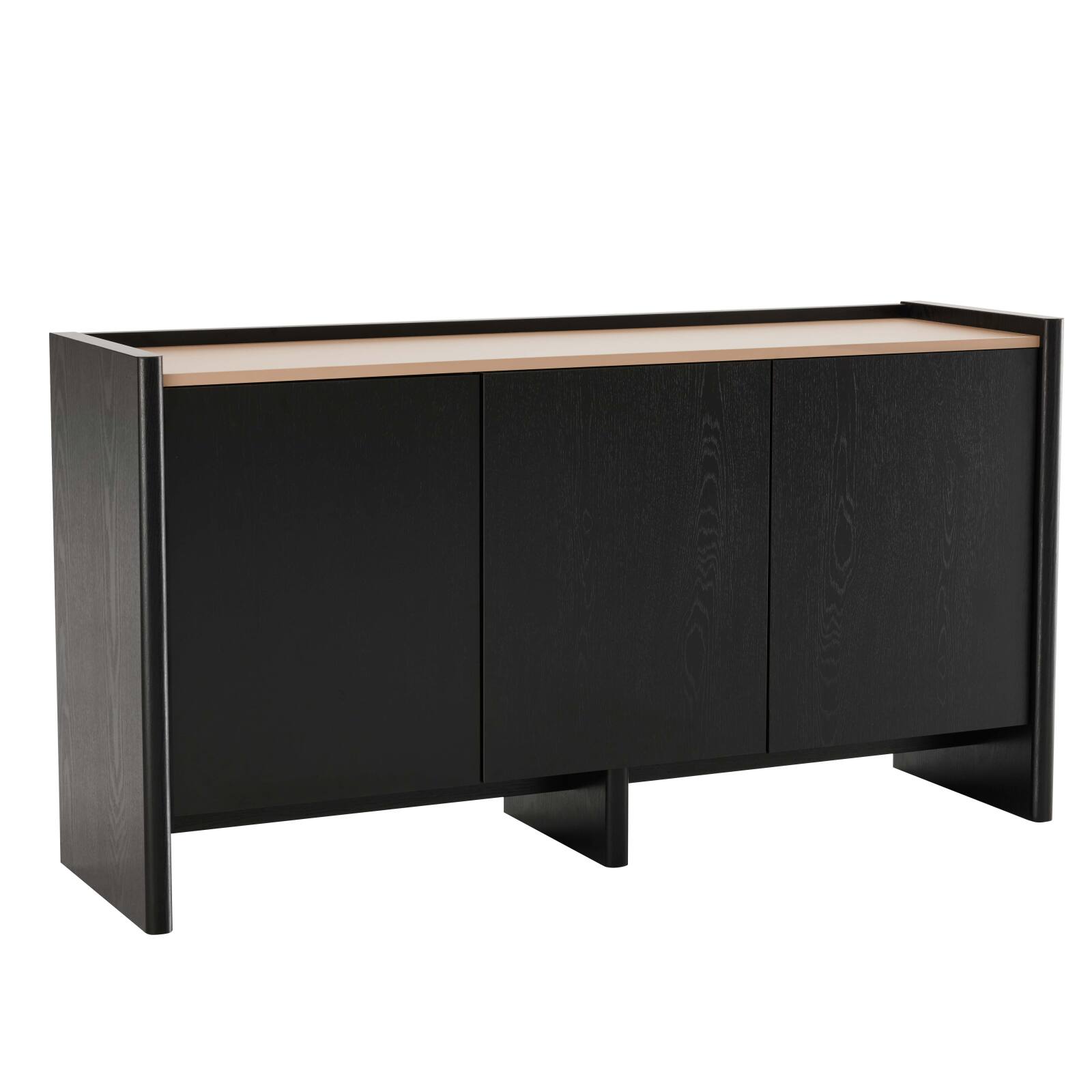 Buffet effetto legno con 3 ante, 140 cm