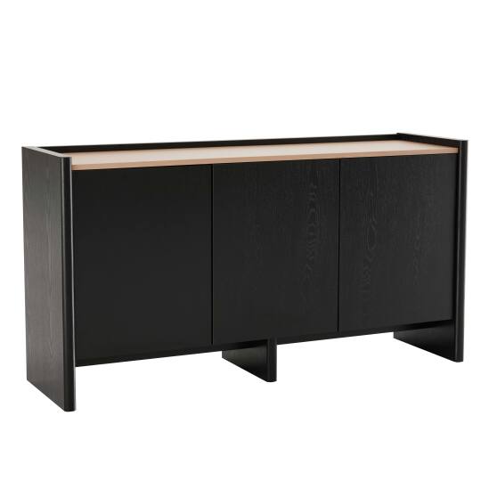 Buffet effetto legno con 3 ante, 140 cm