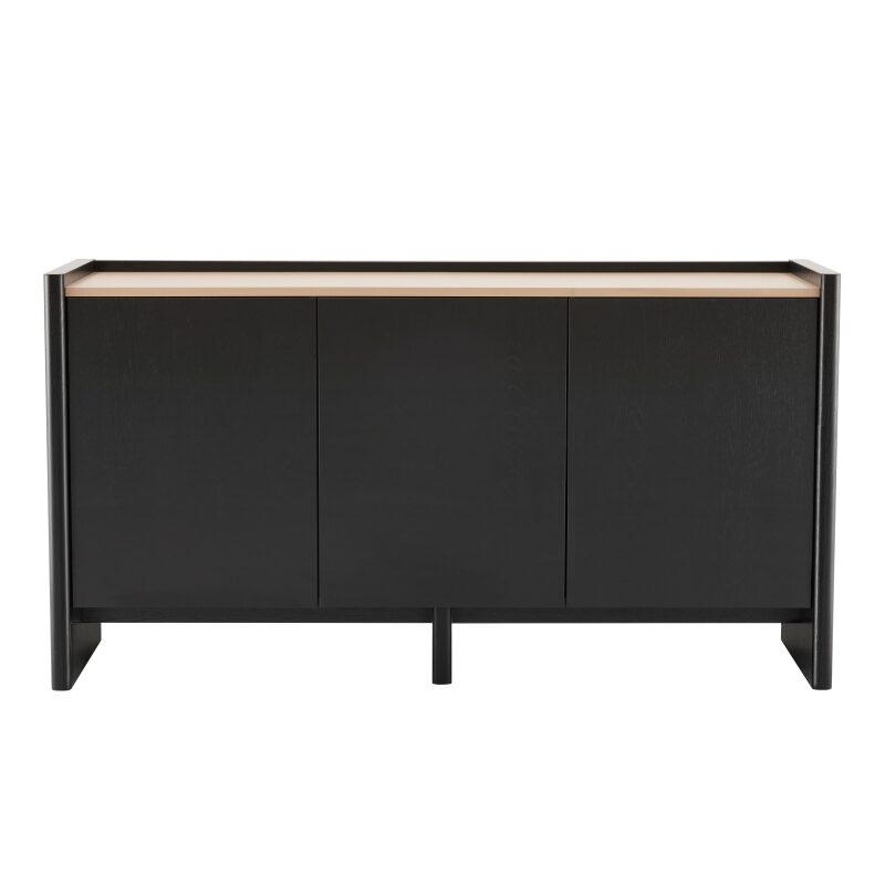 Buffet effetto legno con 3 ante, 140 cm