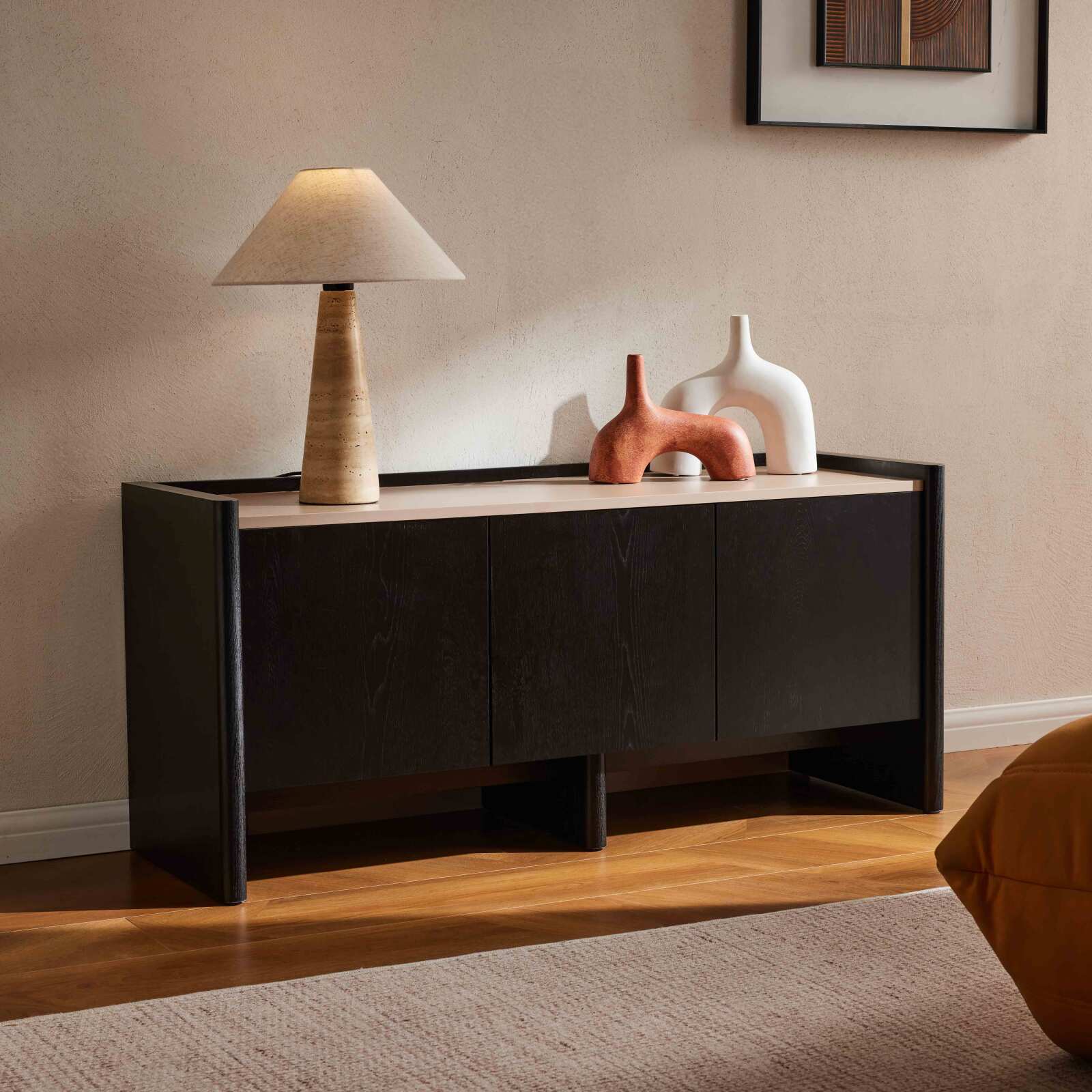 Mobile TV effetto legno da 120 cm in stile elegante