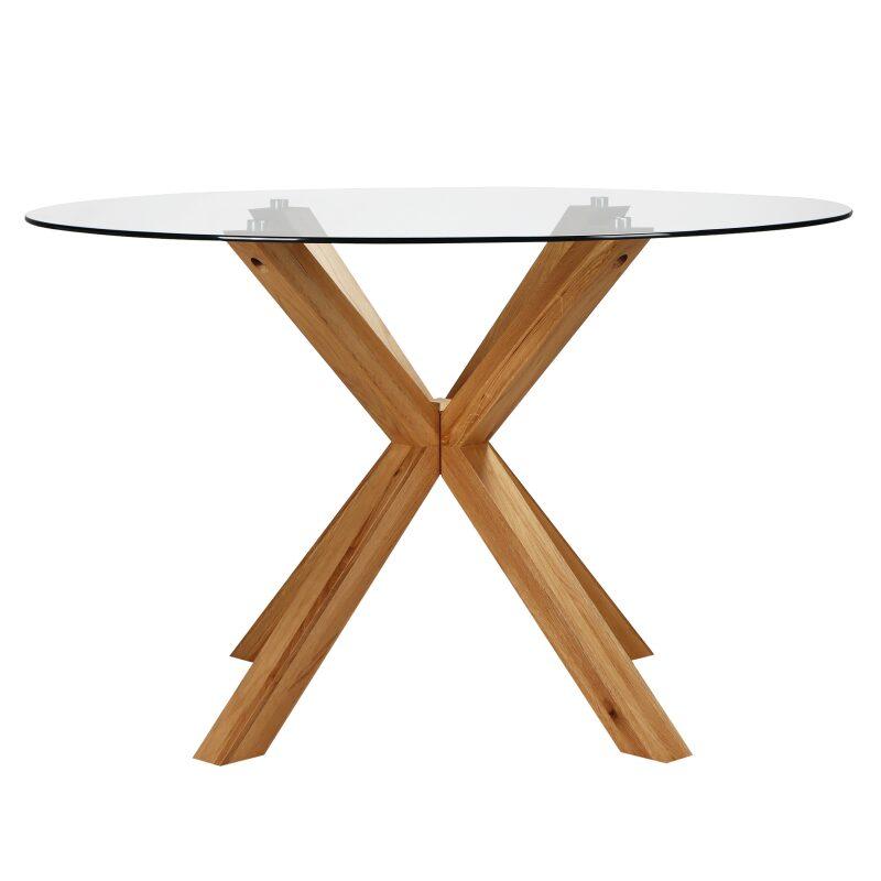 Tavolo da pranzo rotondo in vetro per 6 persone