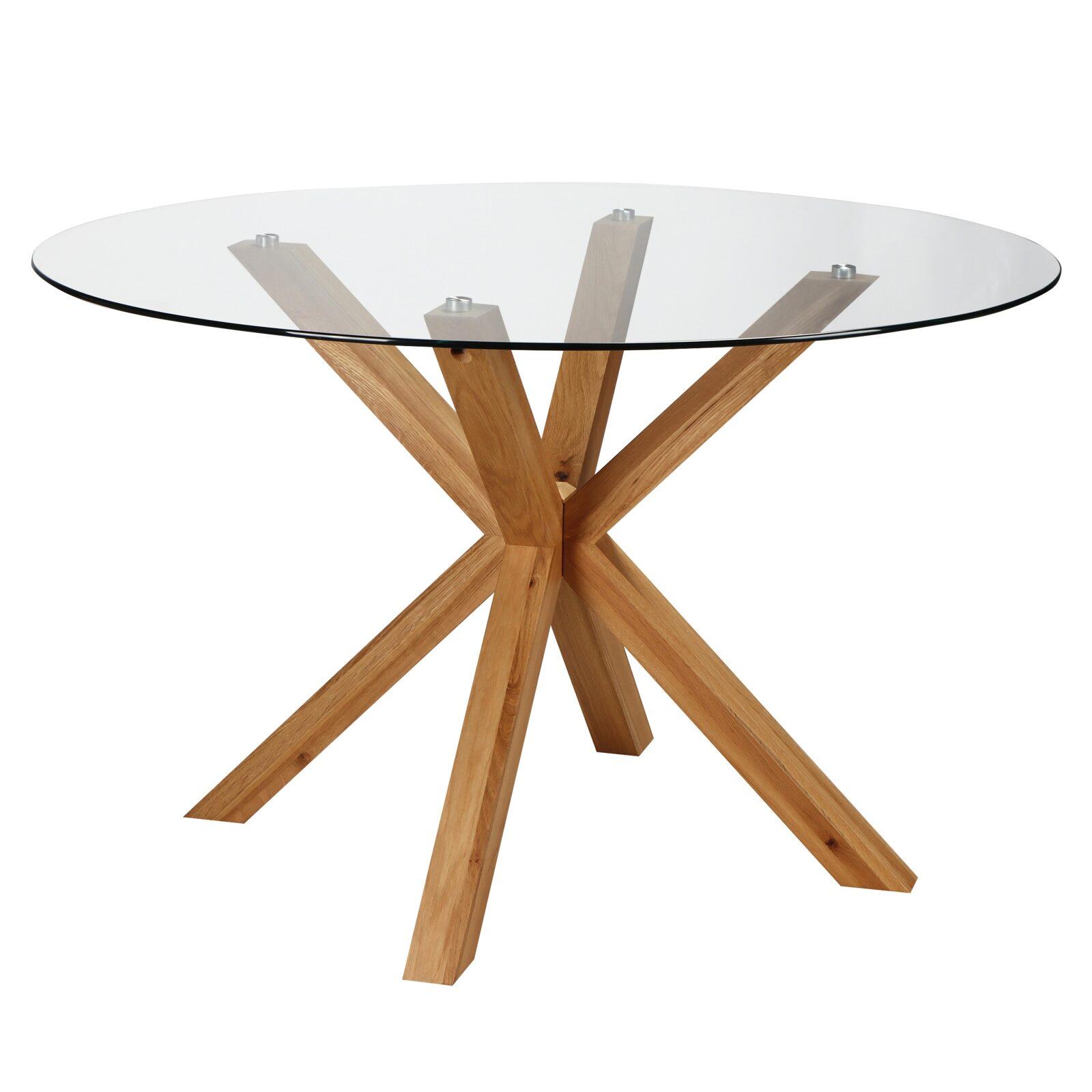 Tavolo da pranzo rotondo in vetro per 6 persone Tavolo da pranzo rotondo in vetro per 6 persone