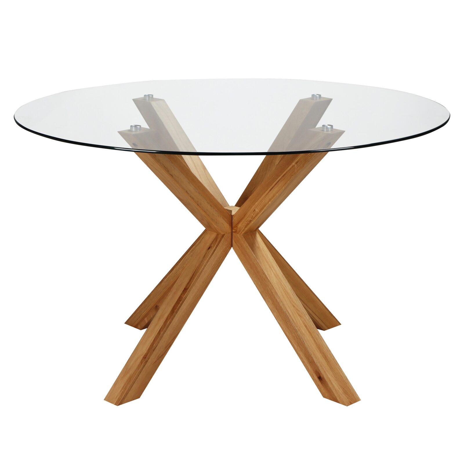 Tavolo da pranzo rotondo in vetro per 6 persone Tavolo da pranzo rotondo in vetro per 6 persone