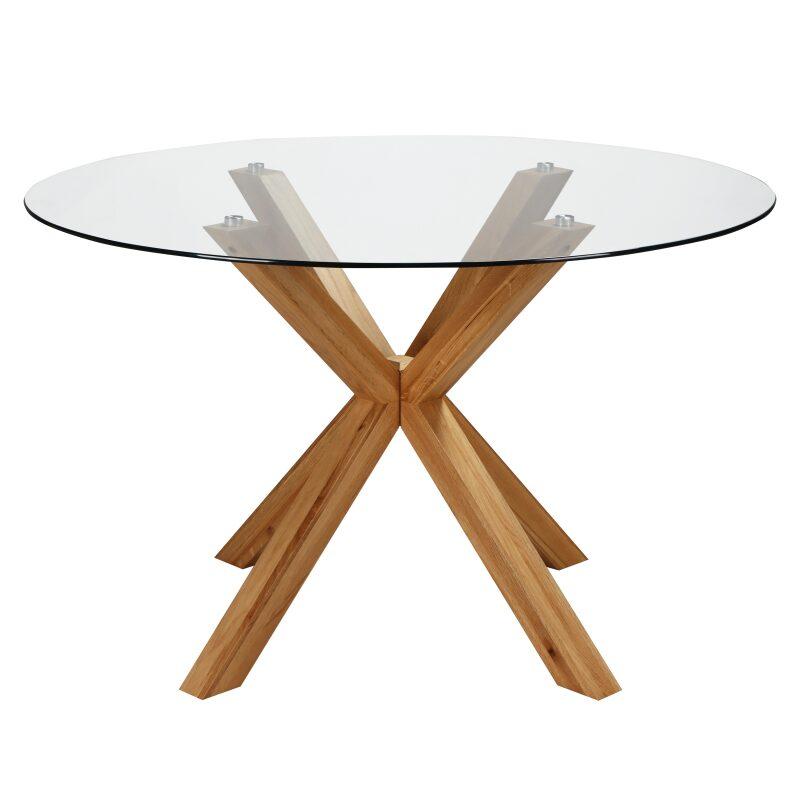 Tavolo da pranzo rotondo in vetro per 6 persone