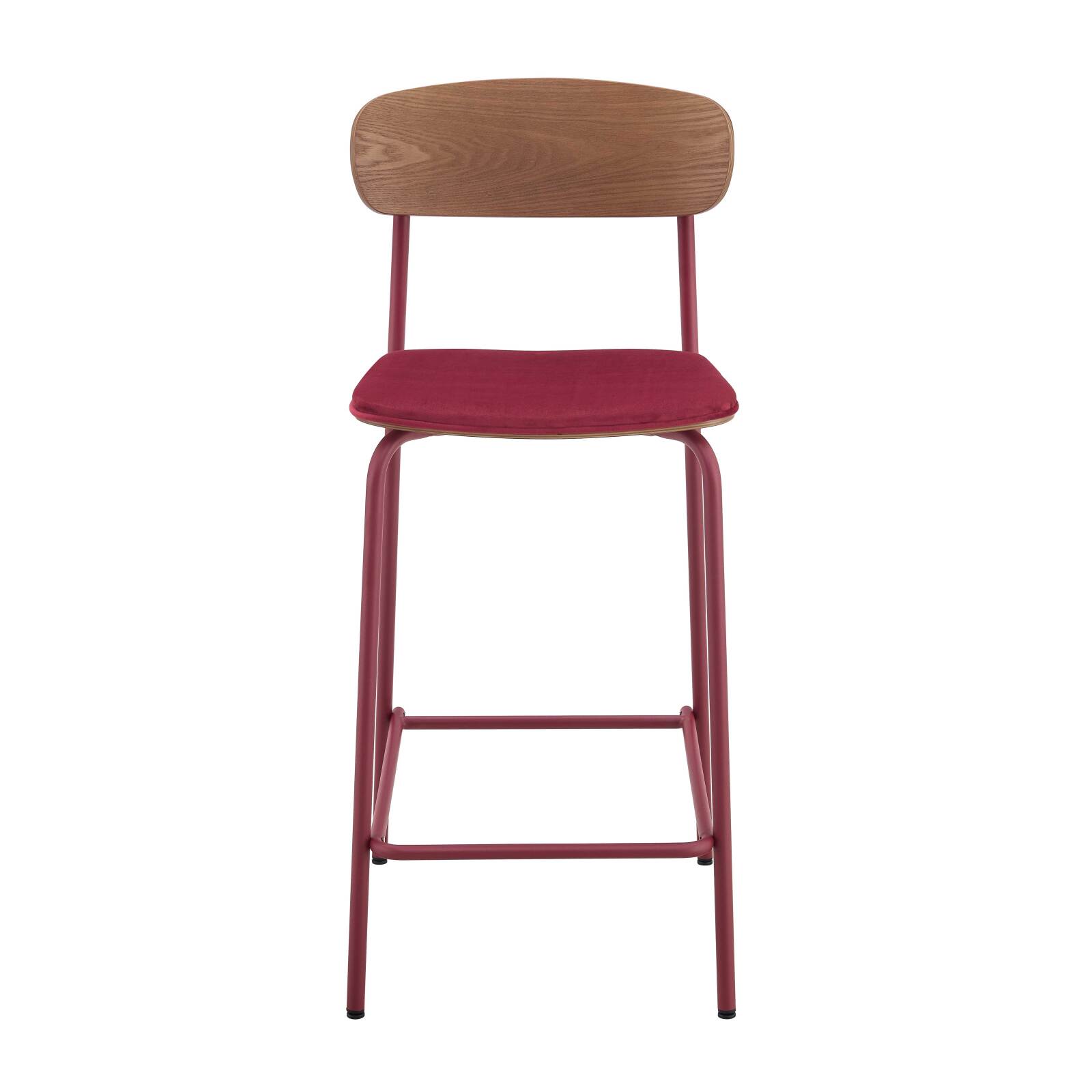 Set di 2 seggioloni in metallo, legno e tessuto