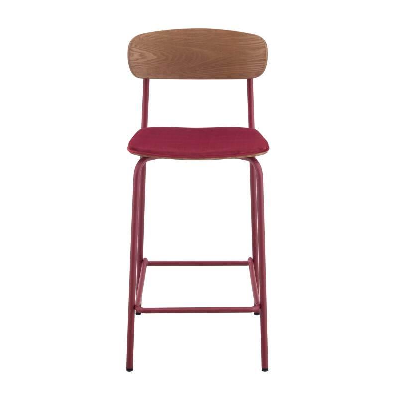 Set di 2 seggioloni in metallo, legno e tessuto