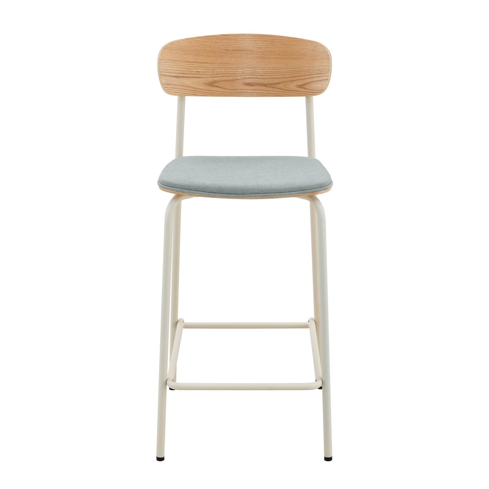 Set di 2 seggioloni in metallo, legno e tessuto