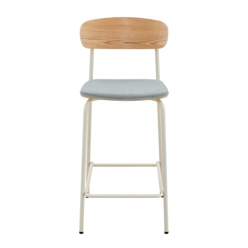 Set di 2 seggioloni in metallo, legno e tessuto (2/6)