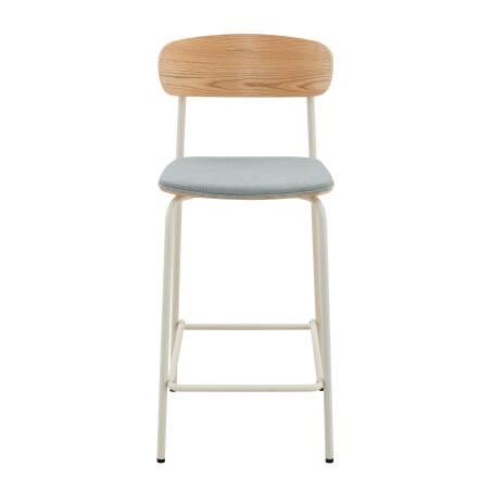 Set di 2 seggioloni in metallo, legno e tessuto (2/6)