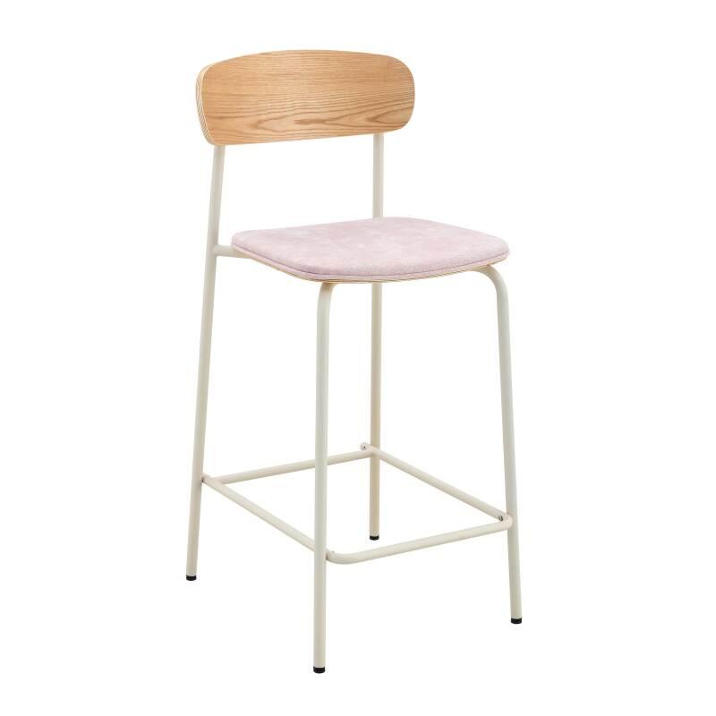 Set di 2 seggioloni in metallo, legno e tessuto (5/6)