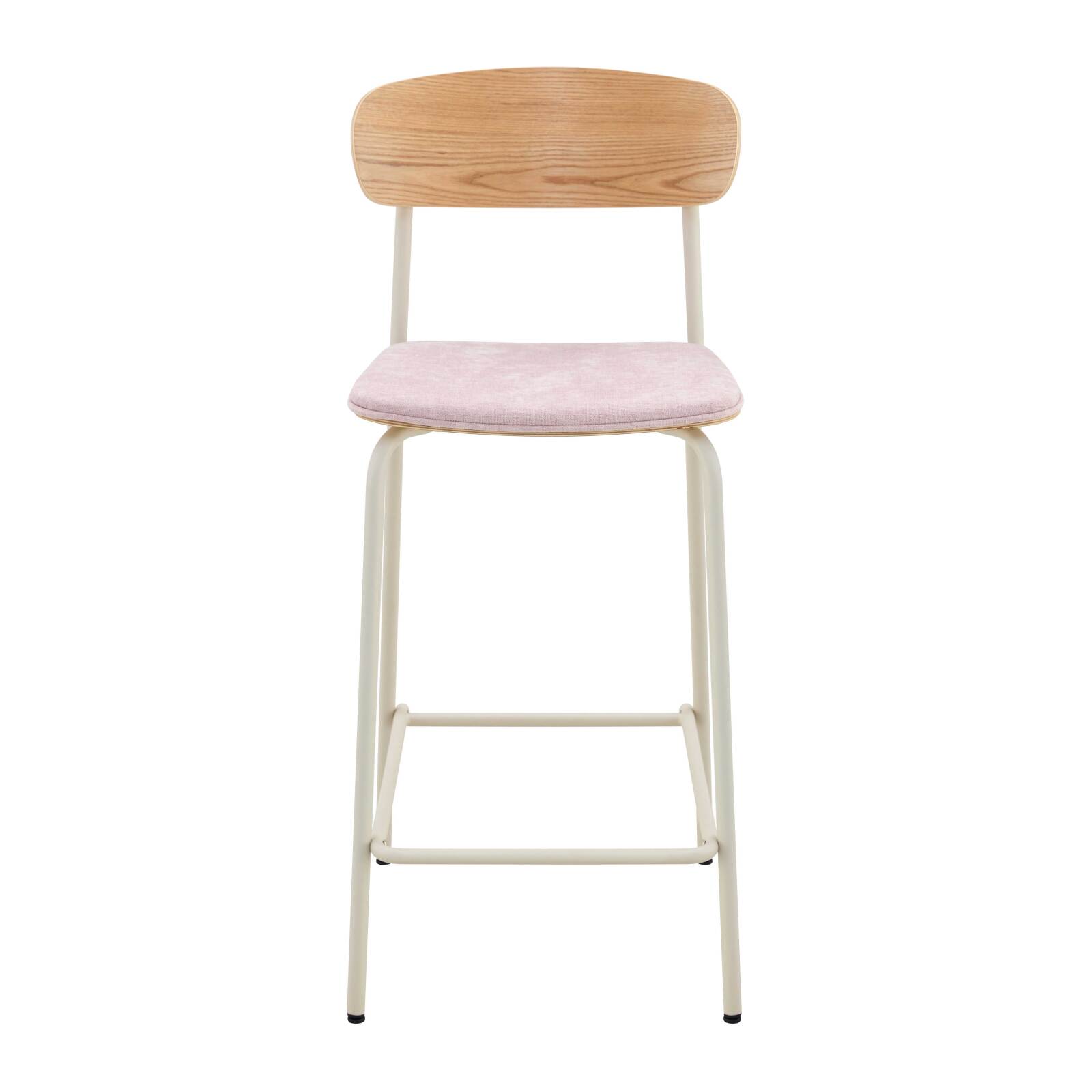 Set di 2 seggioloni in metallo, legno e tessuto