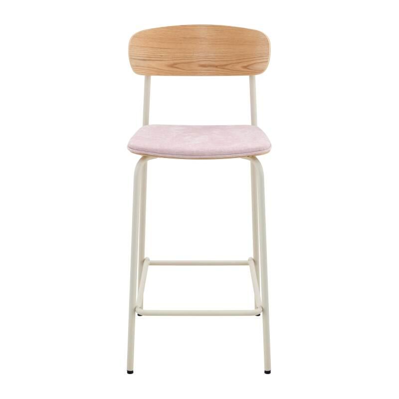 Set di 2 seggioloni in metallo, legno e tessuto (2/6)