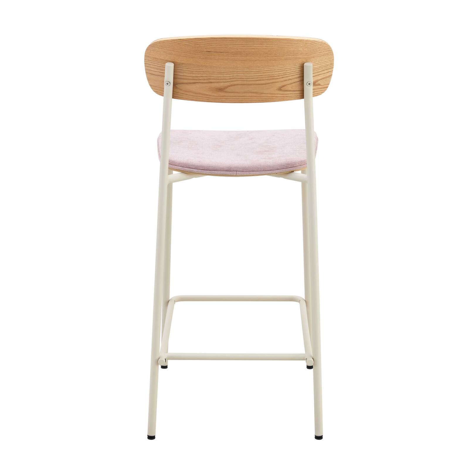 Set di 2 seggioloni in metallo, legno e tessuto