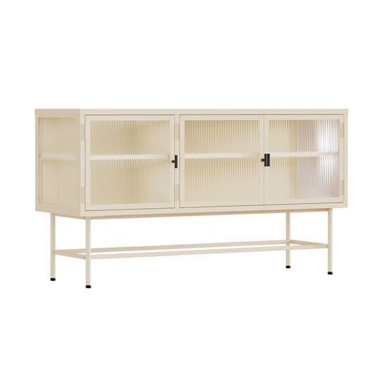 Buffet in metallo e vetro 3 ante 120 cm
