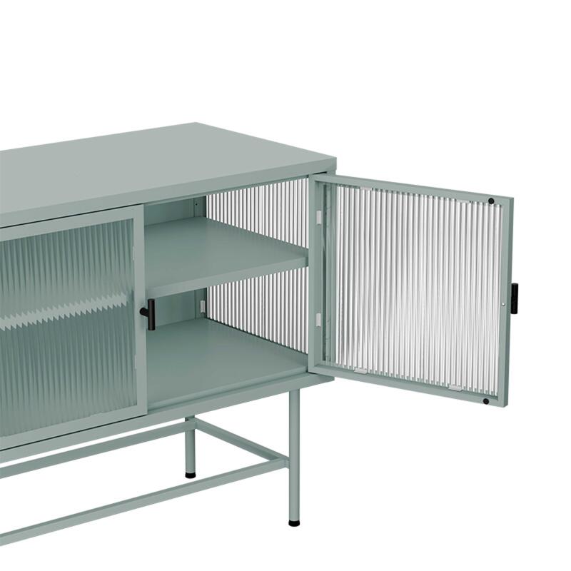 Buffet in metallo e vetro 3 ante 120 cm (7/8)