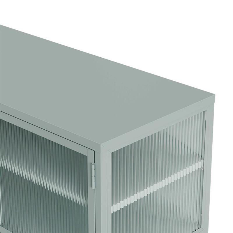 Buffet in metallo e vetro 3 ante 120 cm (4/8)