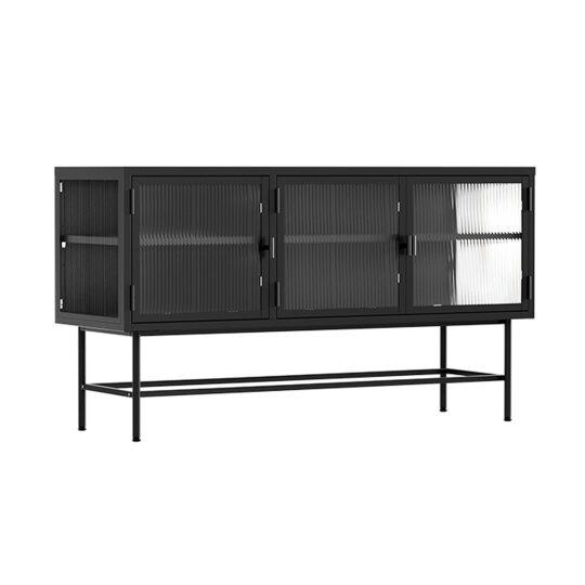 Buffet in metallo e vetro 3 ante 120 cm | Oviala