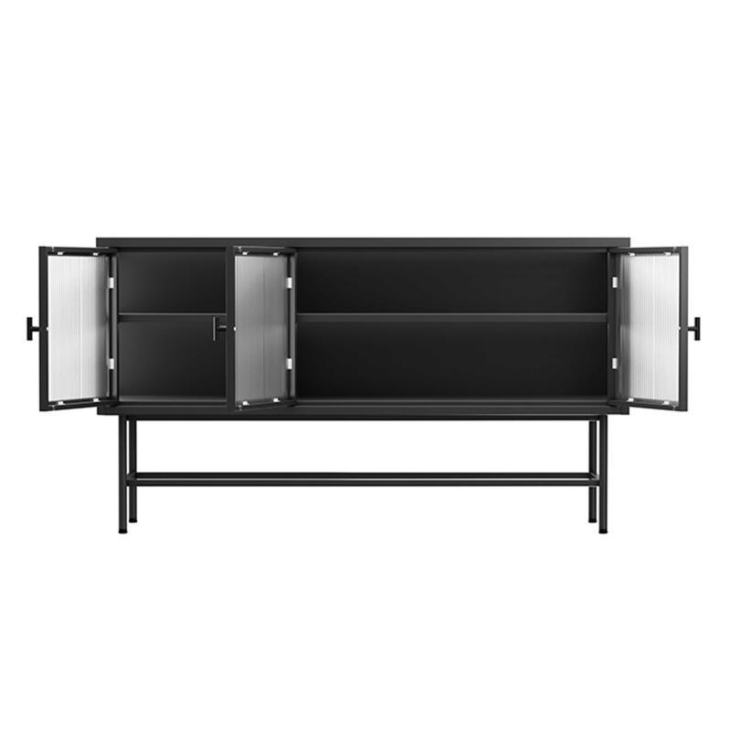 Buffet in metallo e vetro 3 ante 120 cm