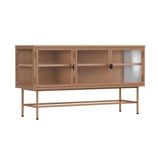 Buffet in metallo e vetro 3 ante 120 cm | Oviala