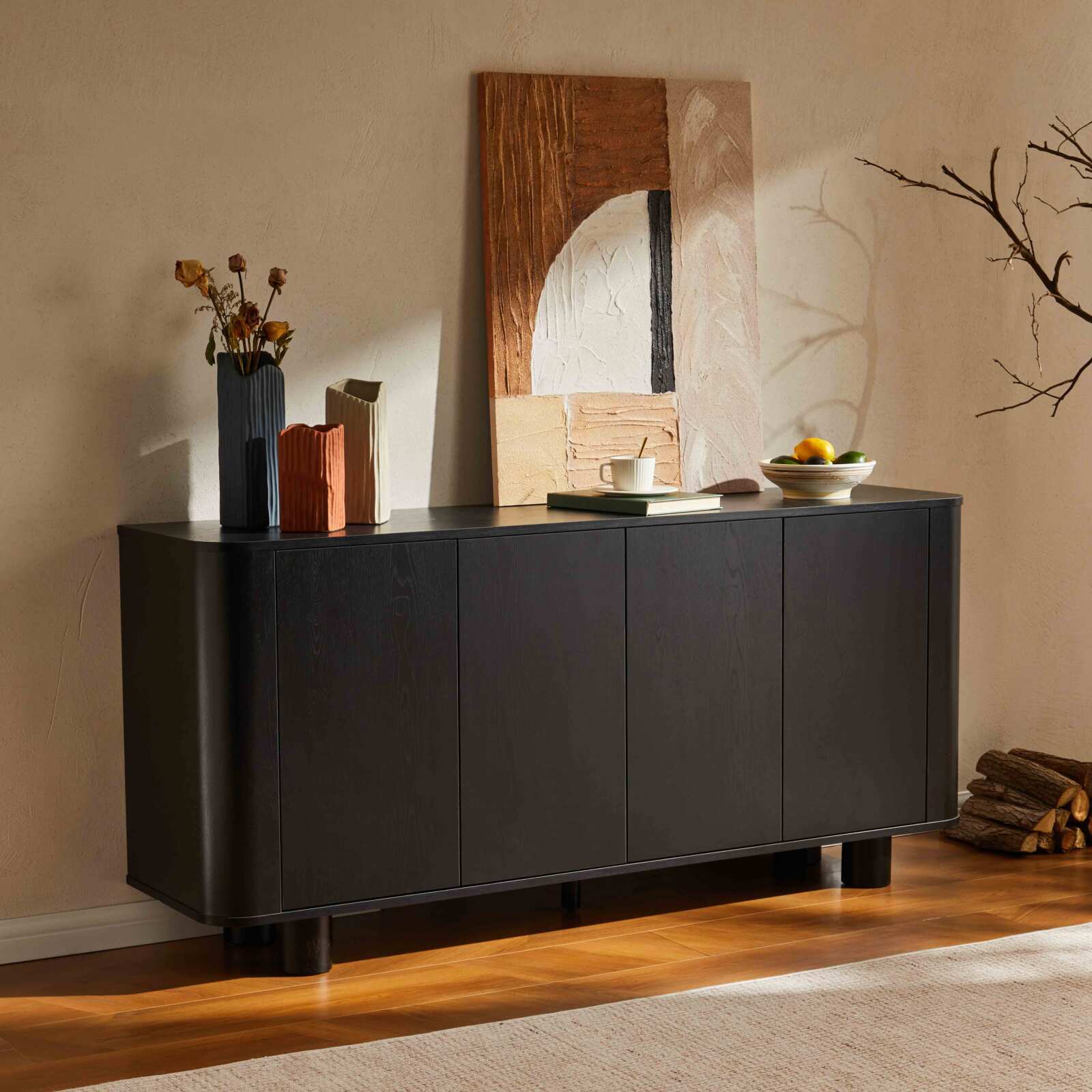 Buffet effetto legno 4 ante 160 cm