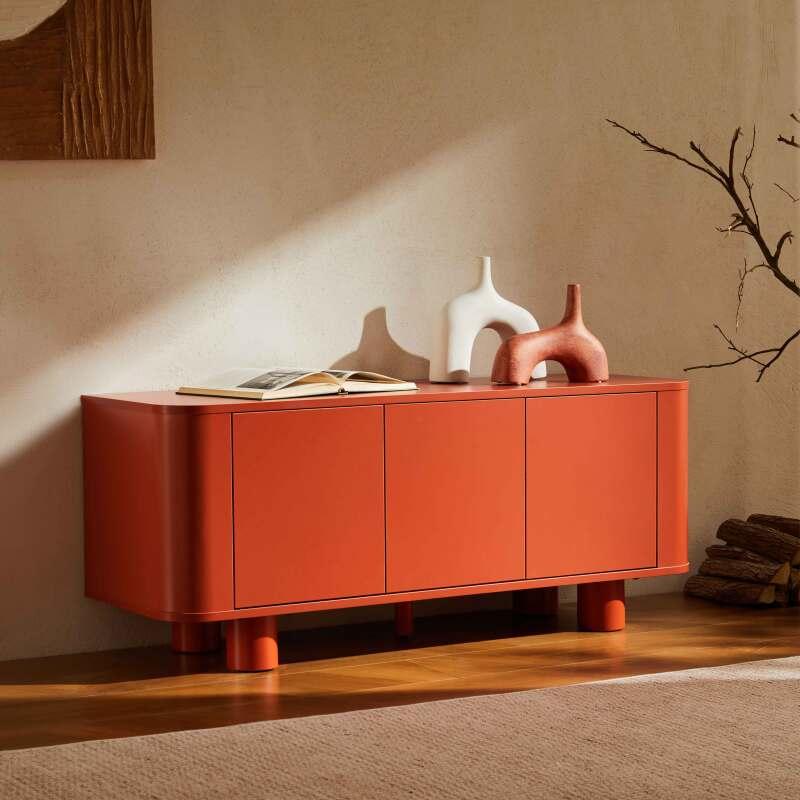 Mobile TV arancione 120 cm stile scandinavo