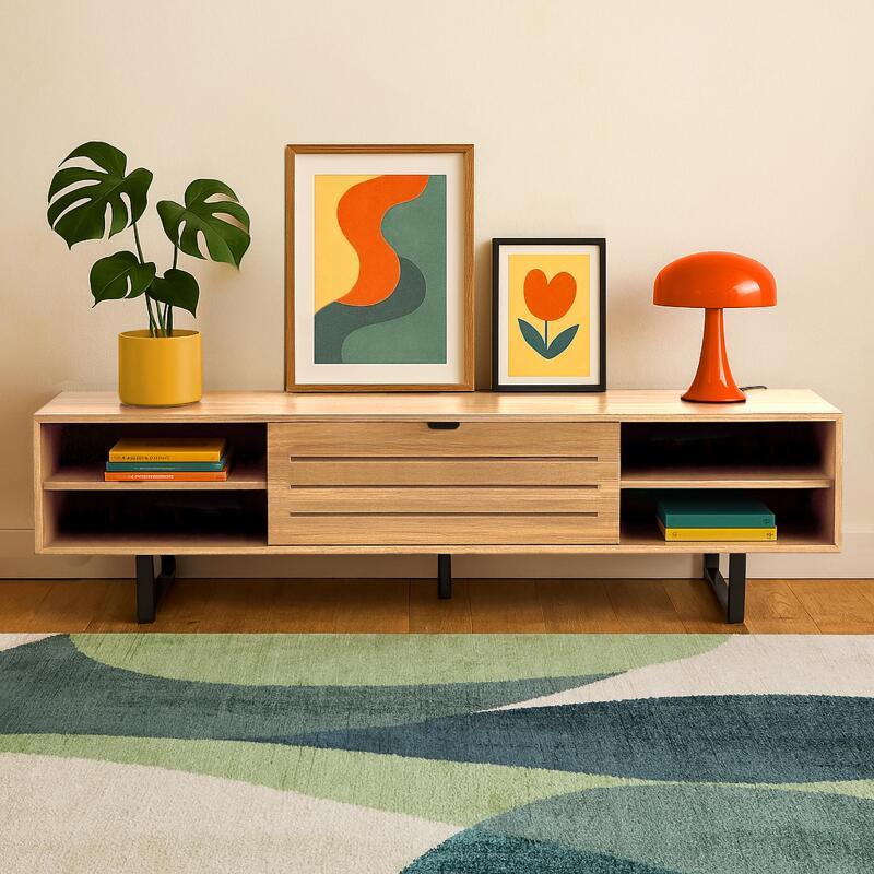 Mobile TV 160 cm effetto legno industriale