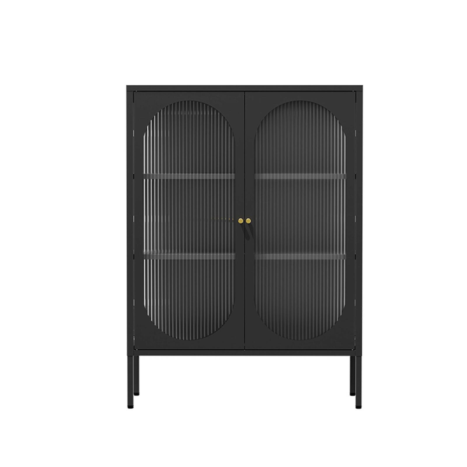 Buffet in metallo e vetro 2 ante 80 cm