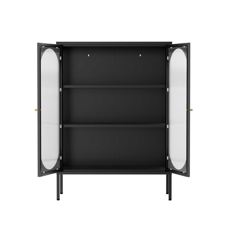 Buffet in metallo e vetro 2 ante 80 cm