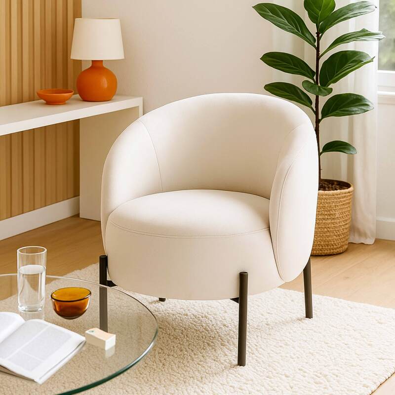 Poltrona relax in metallo e tessuto (5/6)