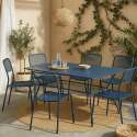 Tavolo da giardino in metallo 140x80 cm e 6 sedie