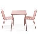 Tavolo da giardino bistrot quadrato in metallo 70x70 cm e 2 sedie
