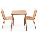 Tavolo da giardino bistrot quadrato in metallo 70x70 cm e 2 sedie