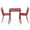 Tavolo da giardino bistrot quadrato in metallo 70x70 cm e 2 sedie