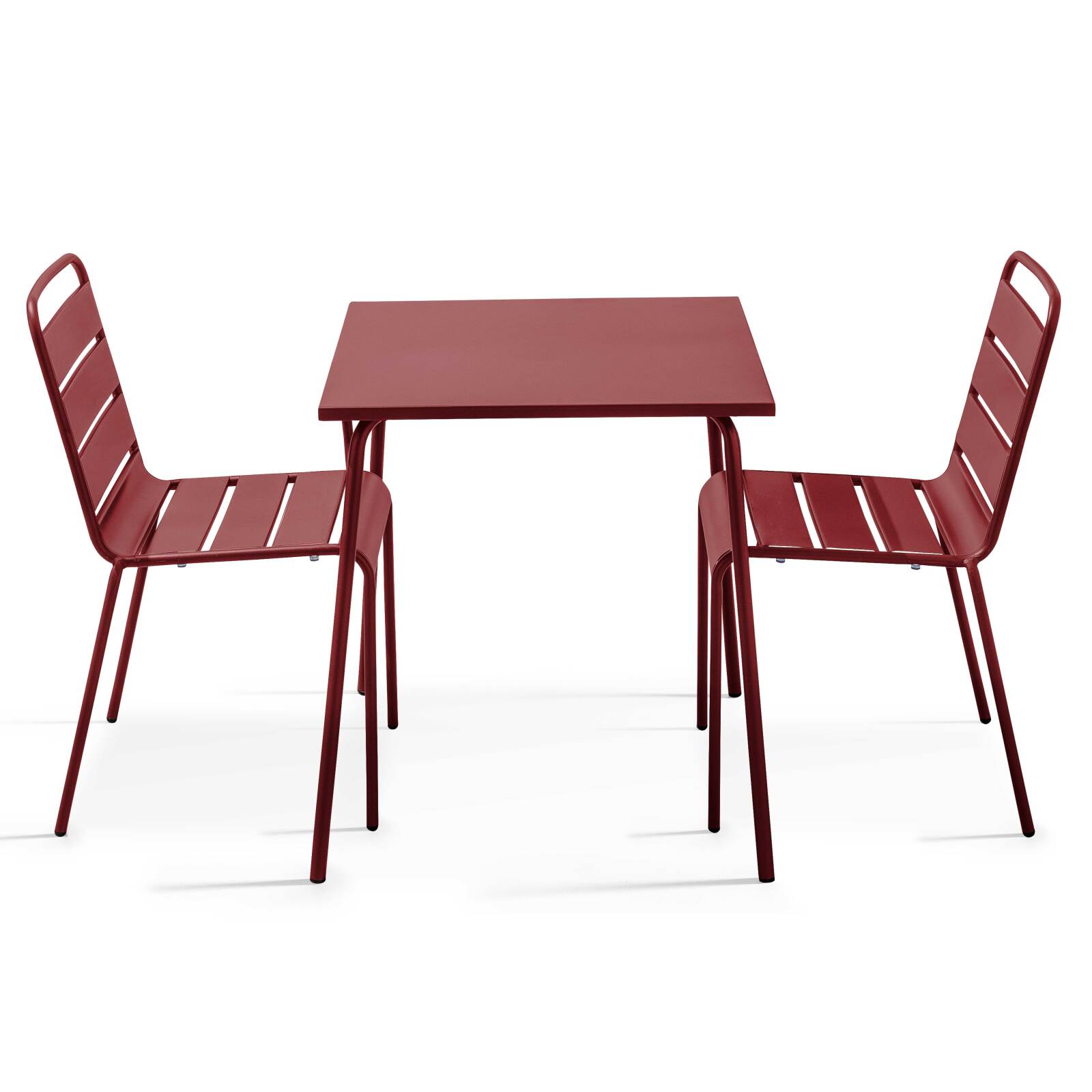 Tavolo da giardino bistrot quadrato in metallo 70x70 cm e 2 sedie