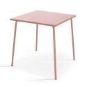 Tavolo da giardino bistrot quadrato in metallo 70x70 cm e 2 sedie