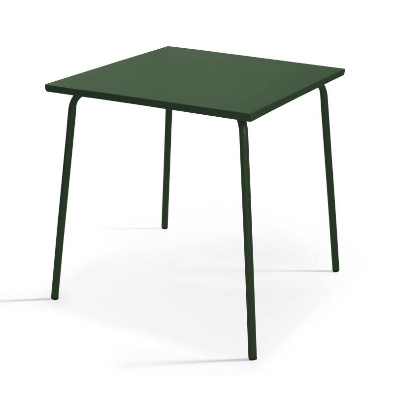 Tavolo da giardino quadrato in metallo 70x70 cm e 4 sedie