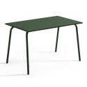 Tavolo da giardino in metallo 120x70 cm e 4 sedie con braccioli