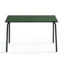 Tavolo da giardino in metallo 120x70 cm e 4 sedie con braccioli